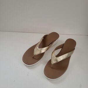 AEROSOLES Gold and Tan Women's Sandals